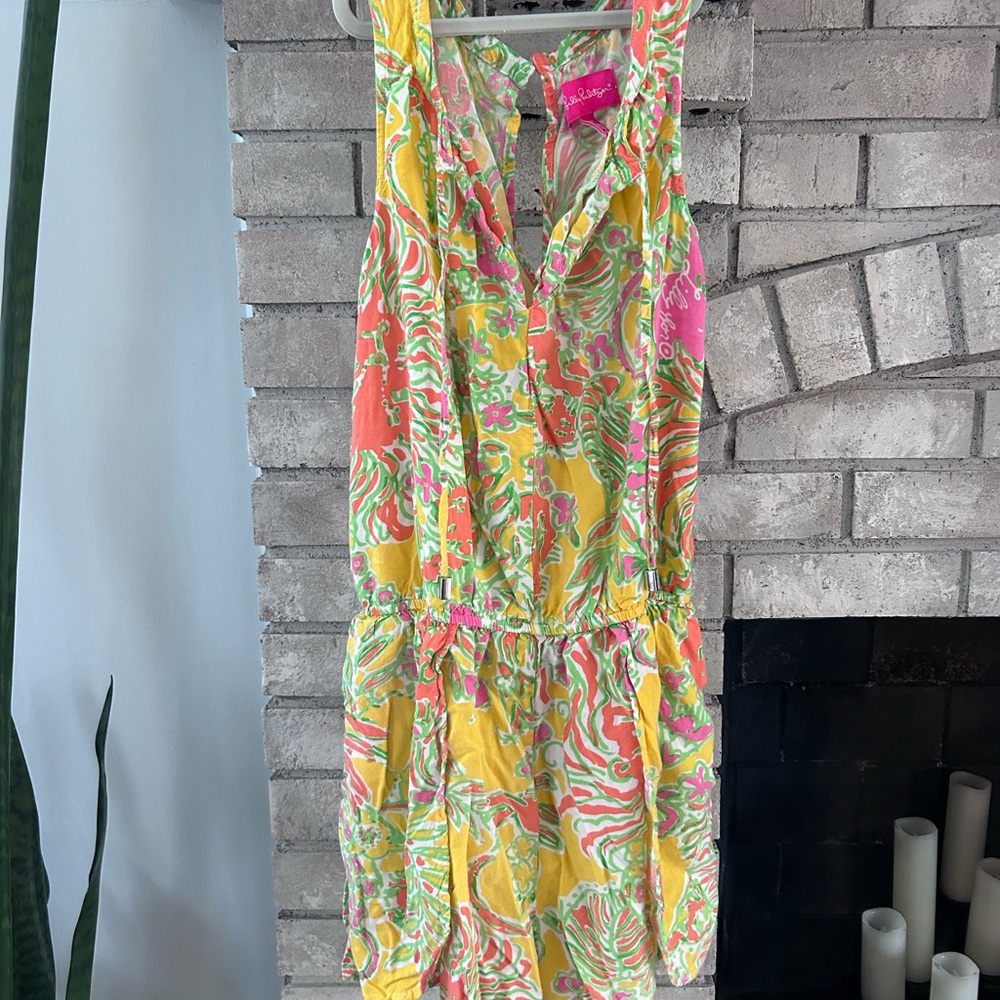 Lilly Pulitzer Yellow Pink Green Tropical Print Romper